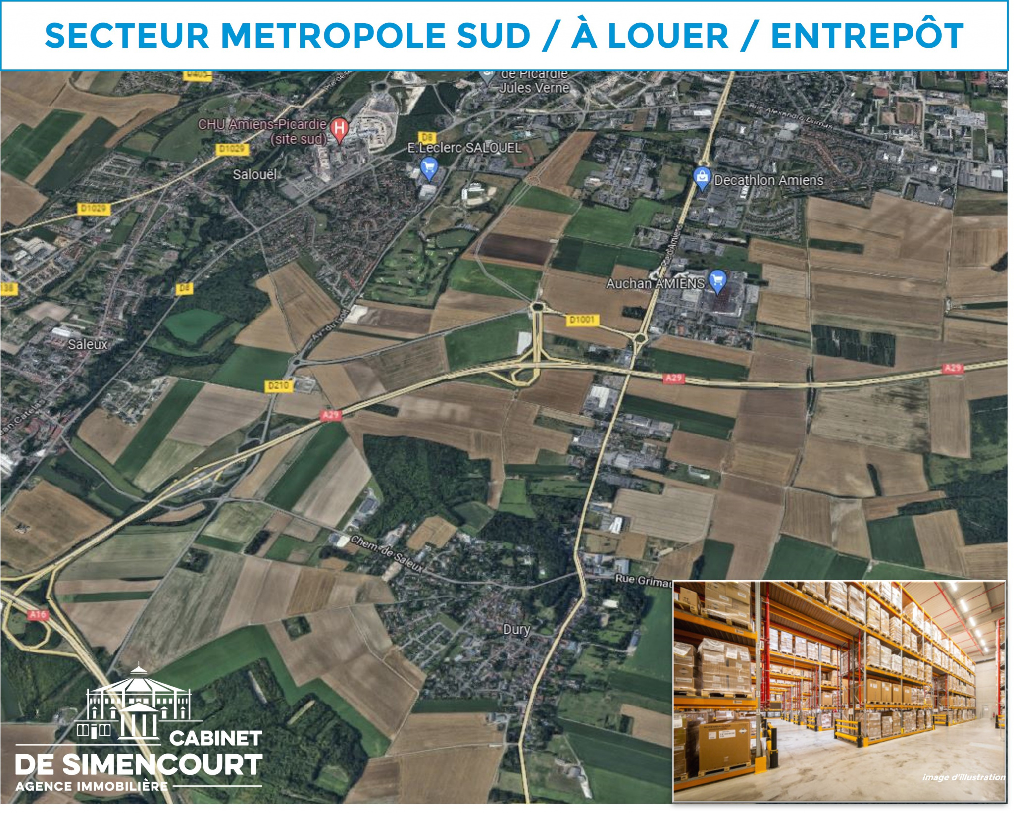 Immo80 – L'immobilier à Amiens et dans la Somme-METROPOLE SUD / A LOUER / ENTREPOT